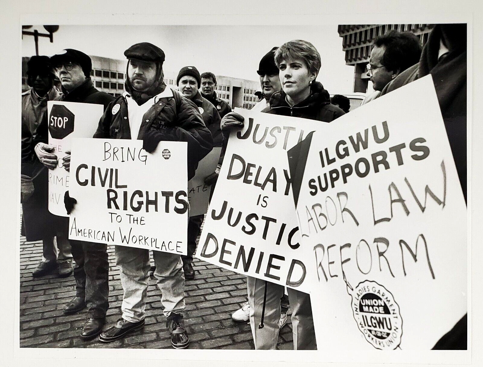 1993 Boston MA Labor Unions March Rally ILGWU City Hall Vtg Press Photo