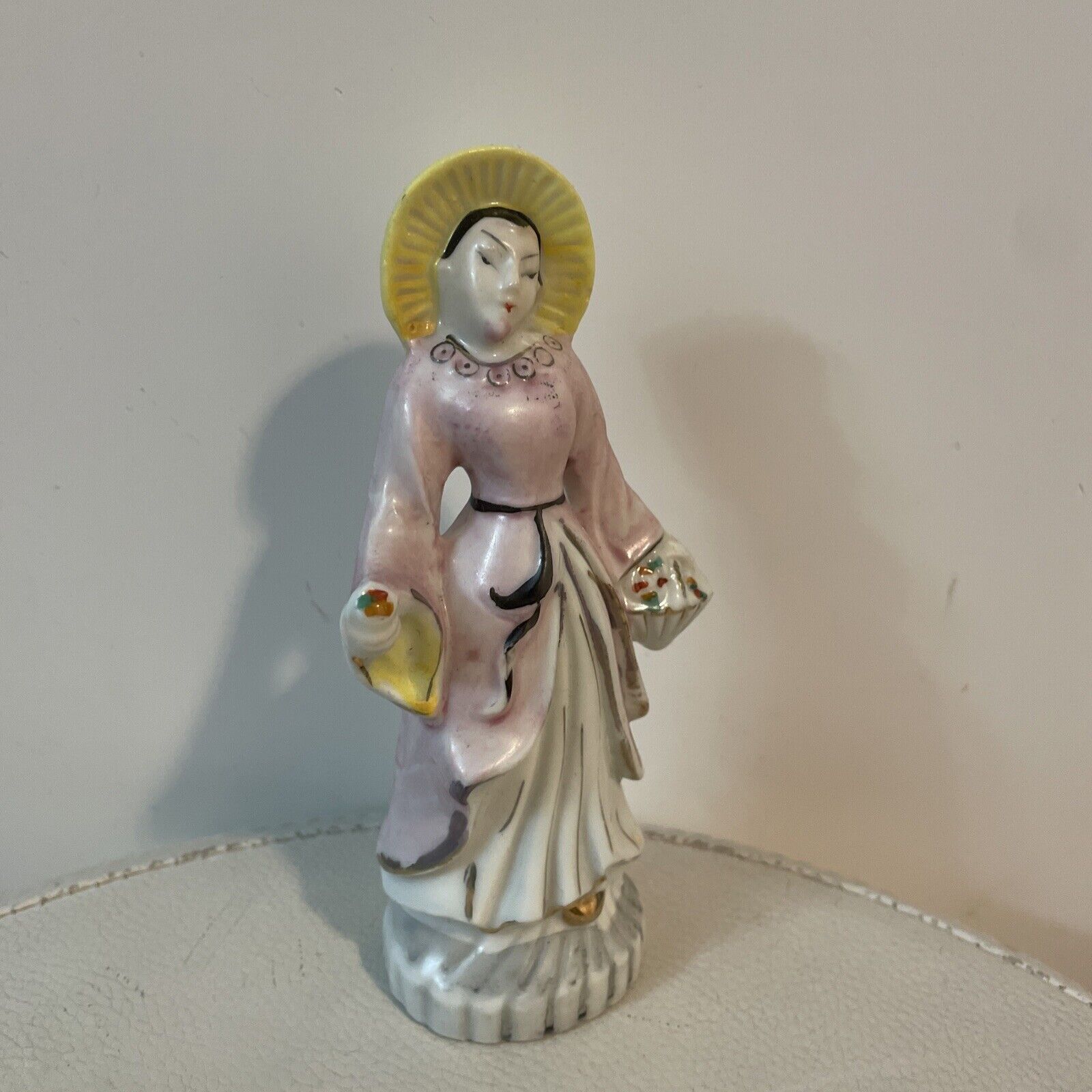 Made In Japan Asian Lady Vintage Porcelain Figurine