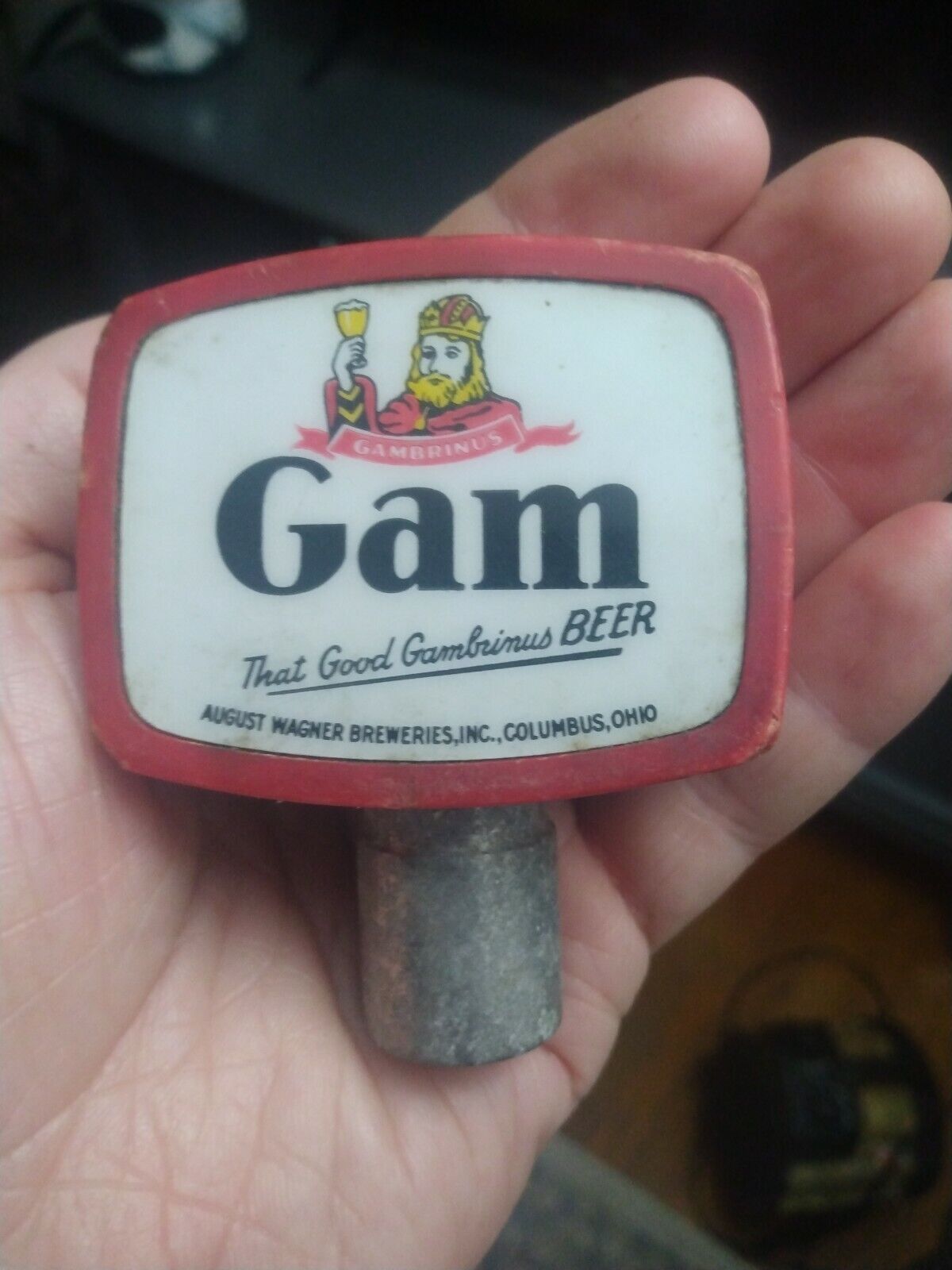 Vintage Gam Gambrinus  BEER Tap Handle 3.5\