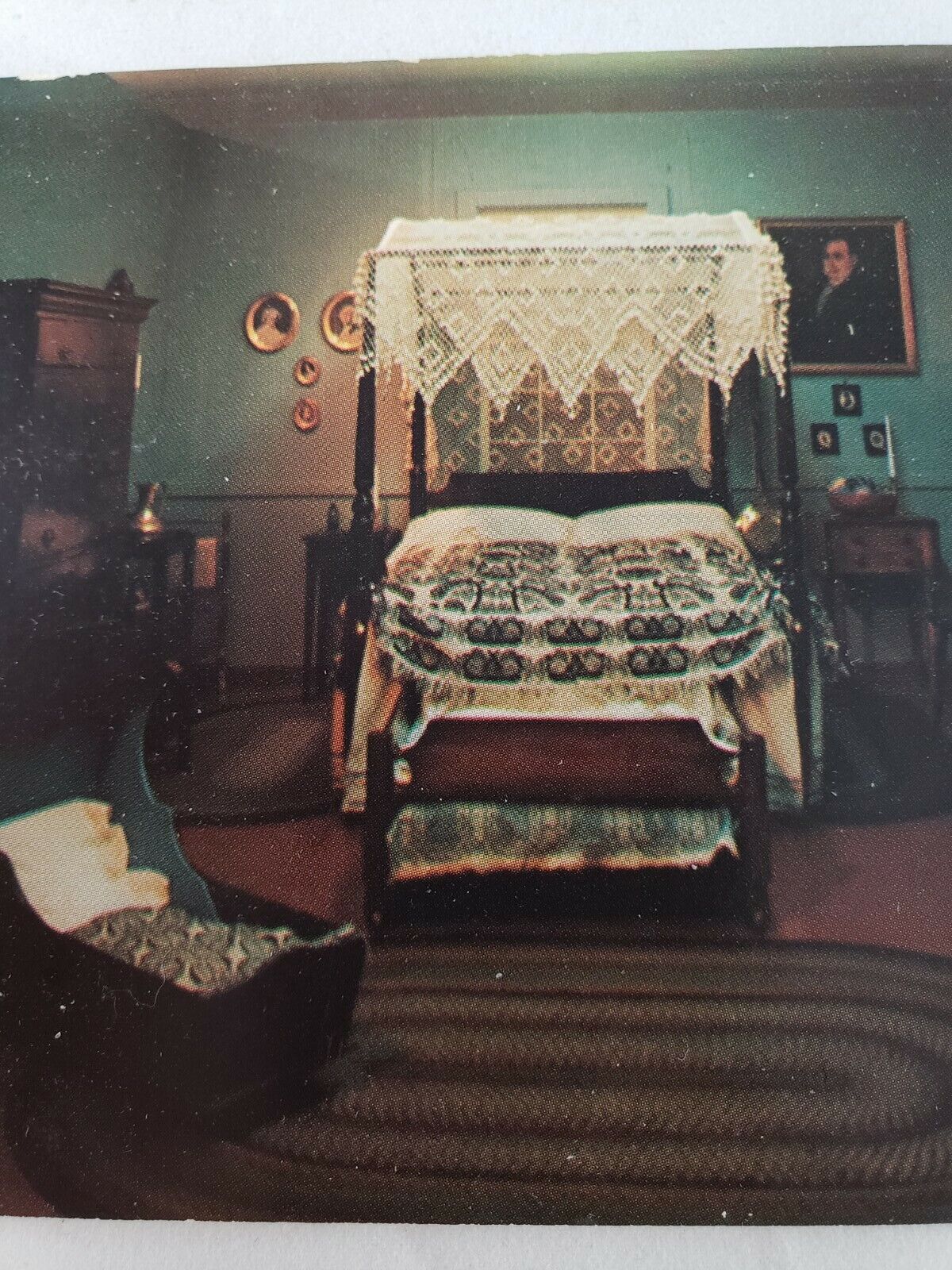 C 1960 Lincoln NE State Historical Society Museum Early Bedroom 1700s Postcard