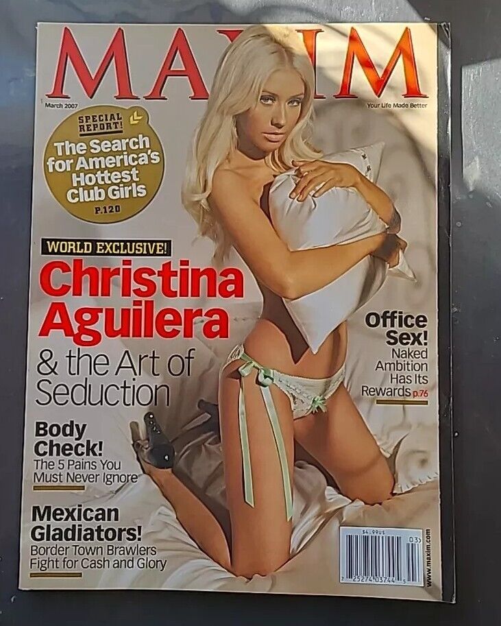 2007 MARCH MAXIM MAGAZINE - CHRISTINA AGUILERA FRONT COVER - E 3337