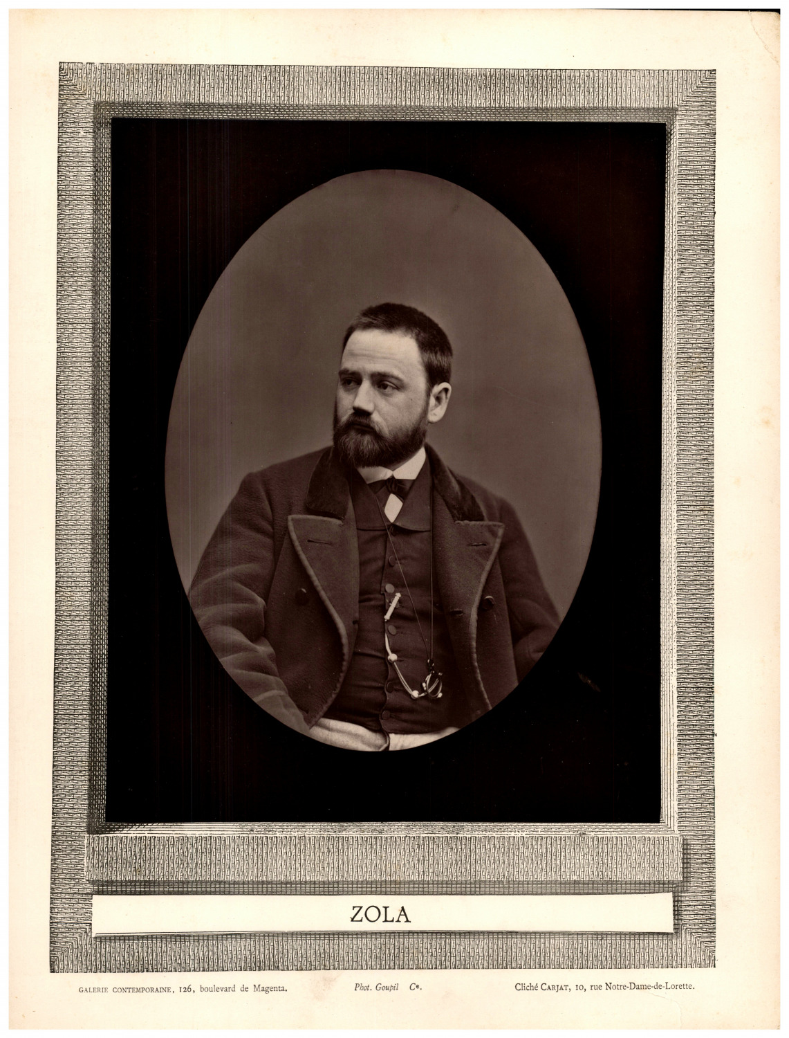 Emile Zola, French writer and journalist vintage print, period print