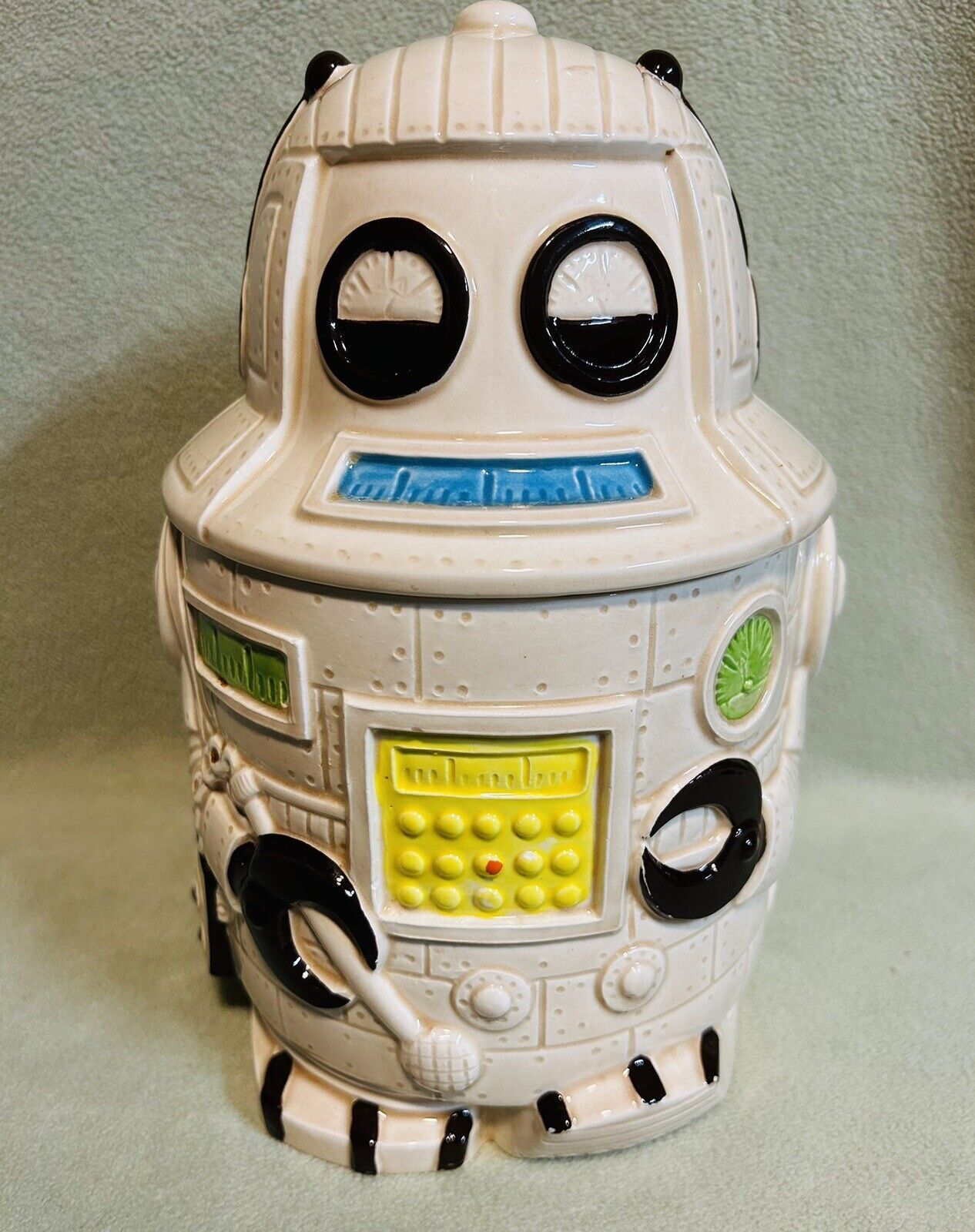 Rare Vintage Spaceman Robot Ceramic Cookie Jar (Japan) Awesome item