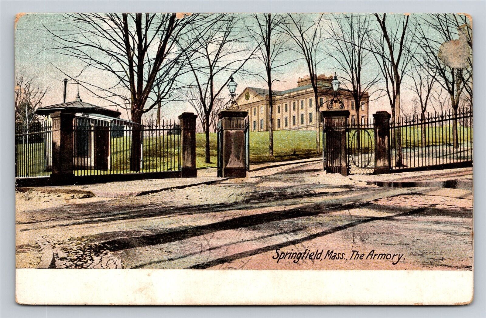 Springfield MA Massachusetts The Armory Entrance Old Vintage Postcard View 1900s