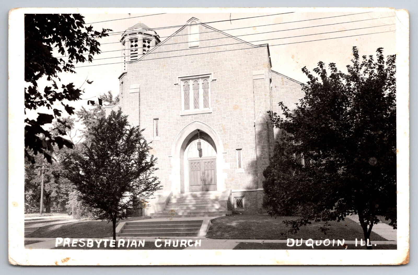 Vintage Postcard IL Duquoin Presbyterian Church RPPC Real Photo ~8145