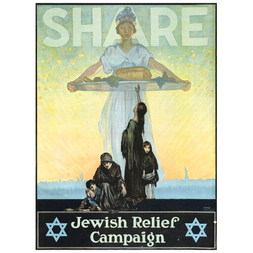 Jewish Relief Campaign FRIDGE MAGNET, 1918 World War Poster