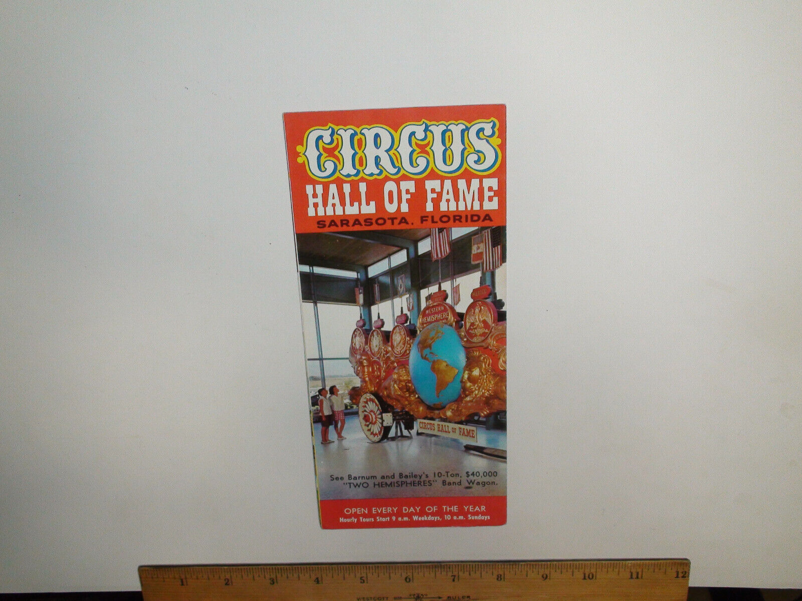 VTG 1960s Circus Hall of Fame Brochure / Pamphlet Sarasota, Florida Hours & Map