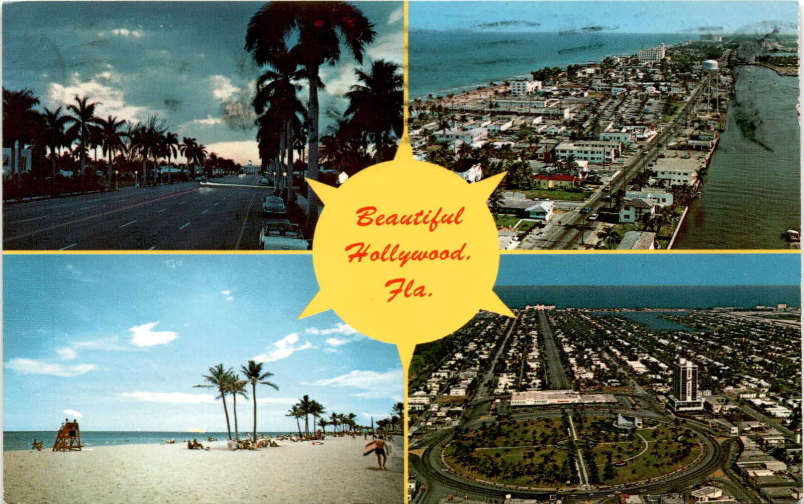 Beautiful Hollywood, Florida, postcard, beaches, nightlife, cultural Postcard