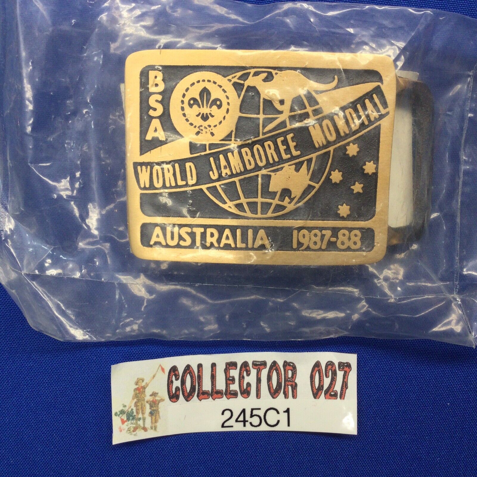 Boy Scout 1987-88  World Jamboree Austrlia BSA Max Silber Belt Buckle 245C1