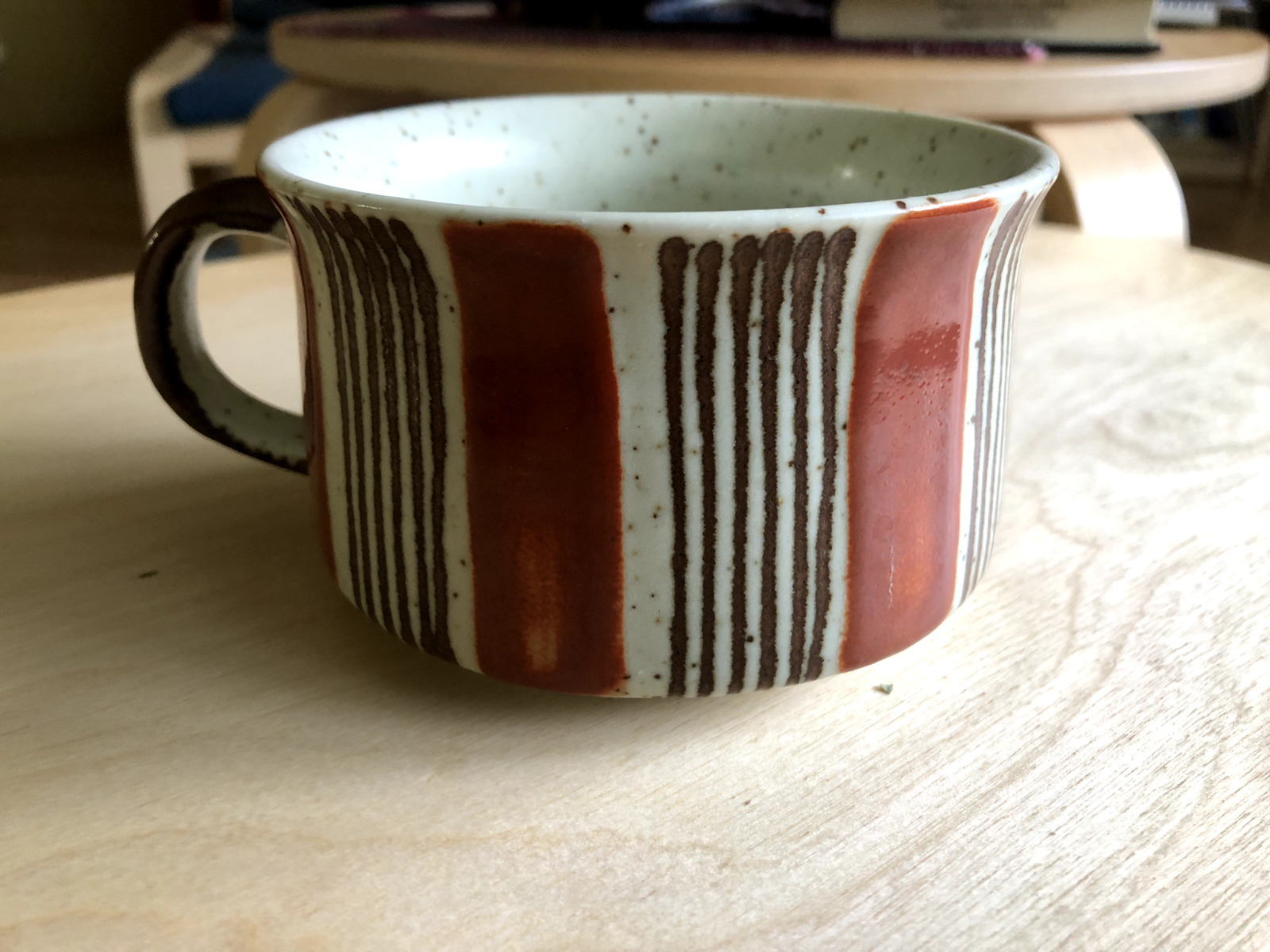 Vintage Japanese Soup Mug Otagiri, Stripes