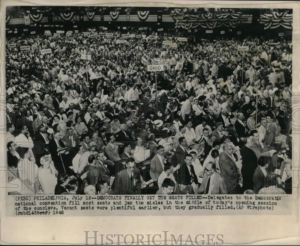 1948 Press Photo overview of delegates Democratic Nat\'l Convention, Philadelphia