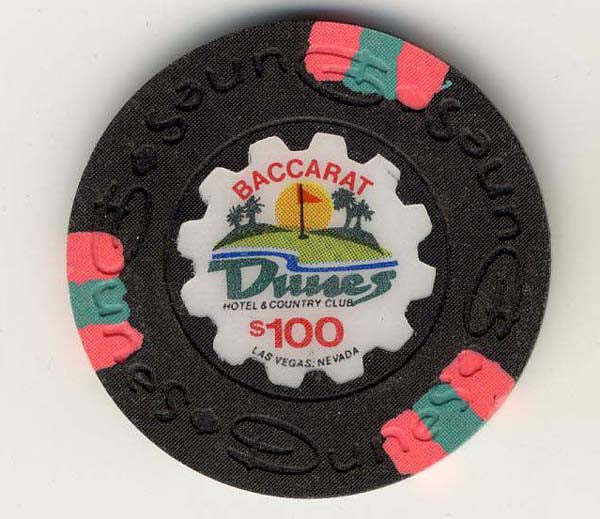 Dunes Casino Las Vegas Nevada $100 Baccarat Chip 1989