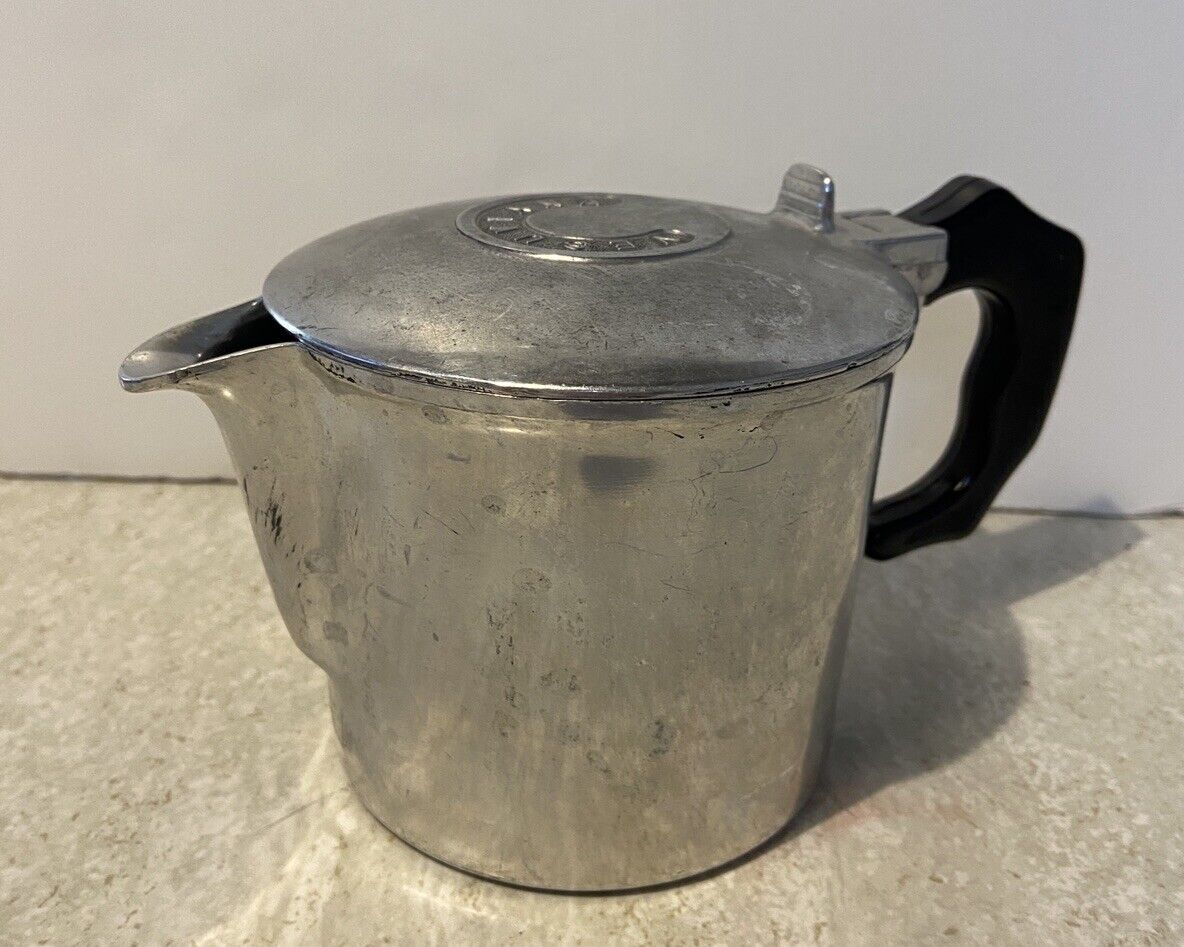 Vintage Vesuviana Aluminum Espresso Pot Cup Hinged Lid