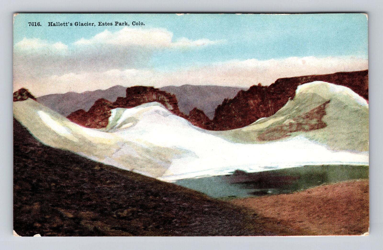 Estes Park CO-Colorado, Hallett's Glacier, Series #7016, Vintage Postcard