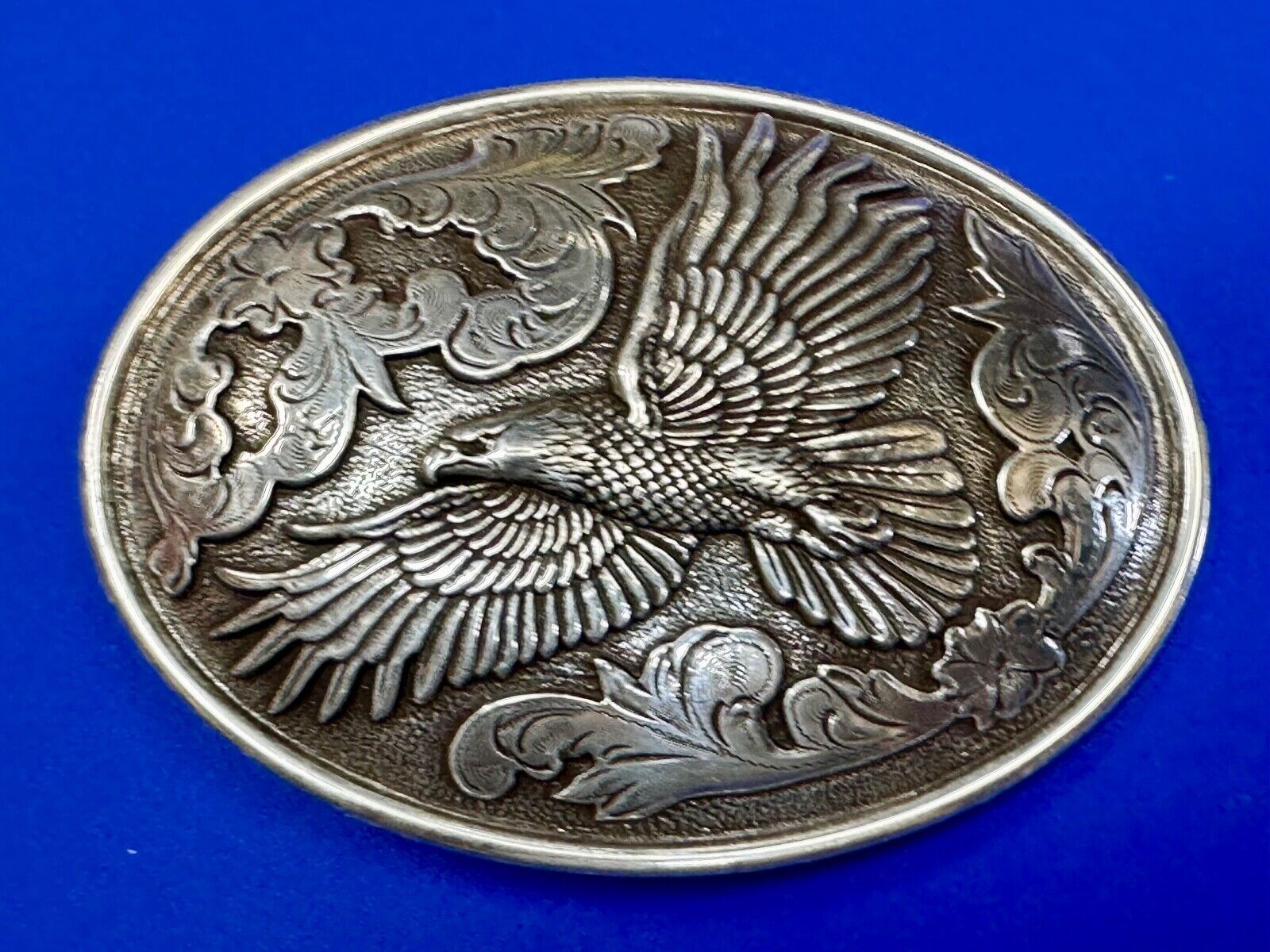 Hunting Patriotic Majestic Flying Eagle vintage silver tone Nocona belt buckle