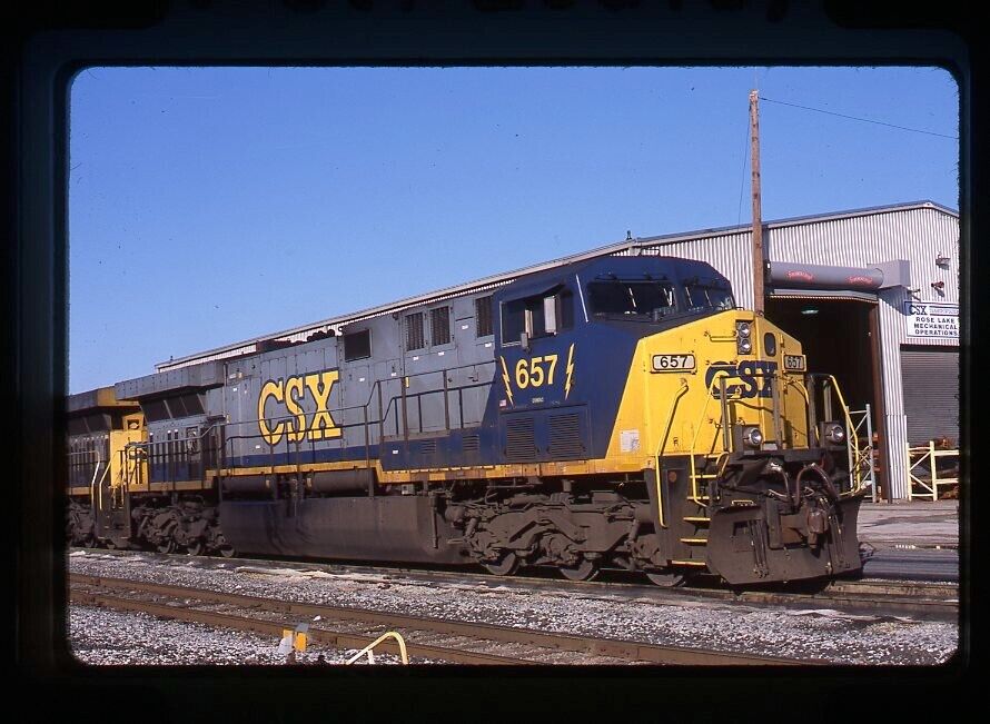 Original Railroad Slide CSX CSXT 657 AC6000CW at East St. Louis, IL