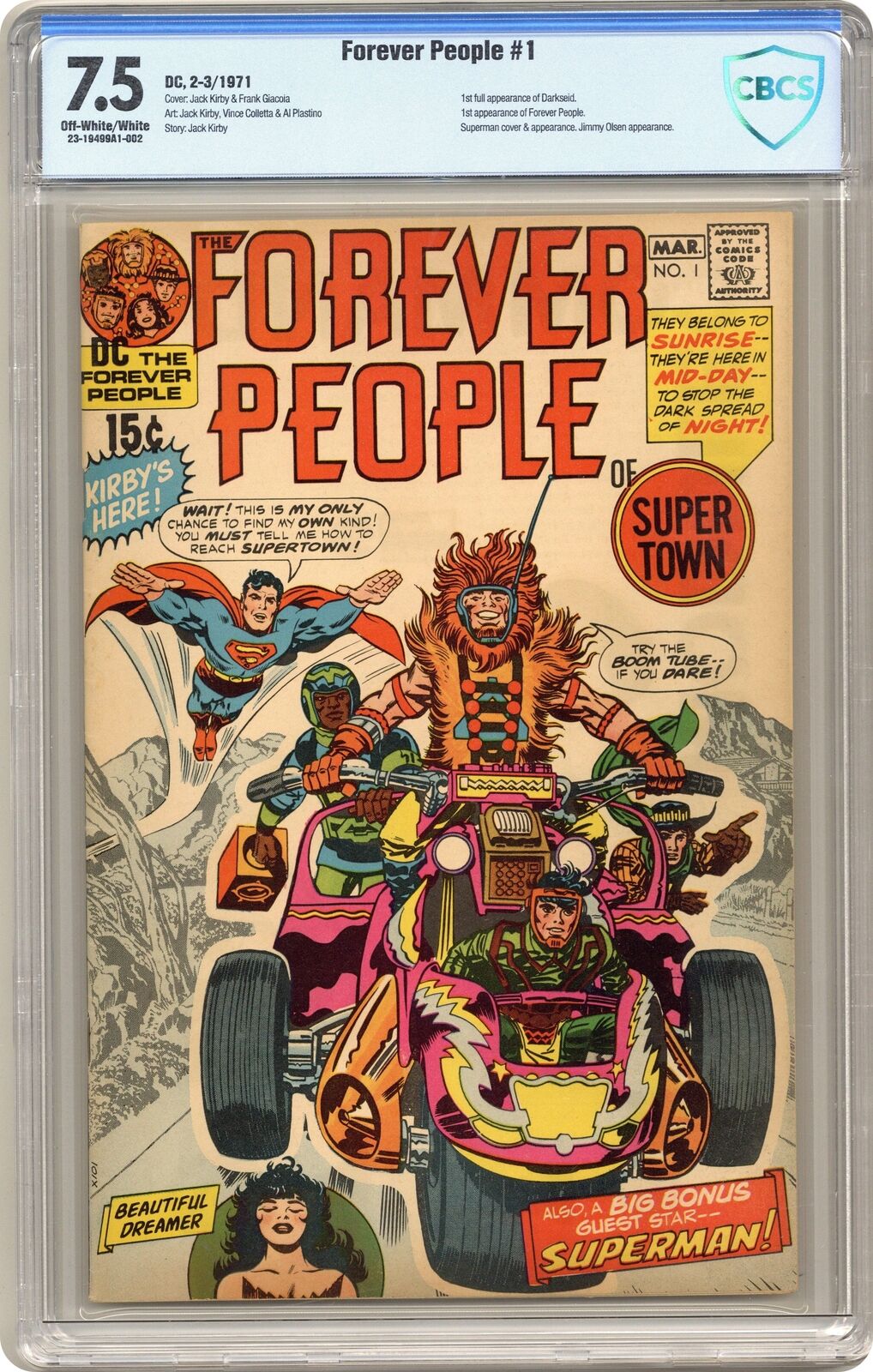Forever People #1 CBCS 7.5 1971 23-19499A1-002 1st full app. Darkseid
