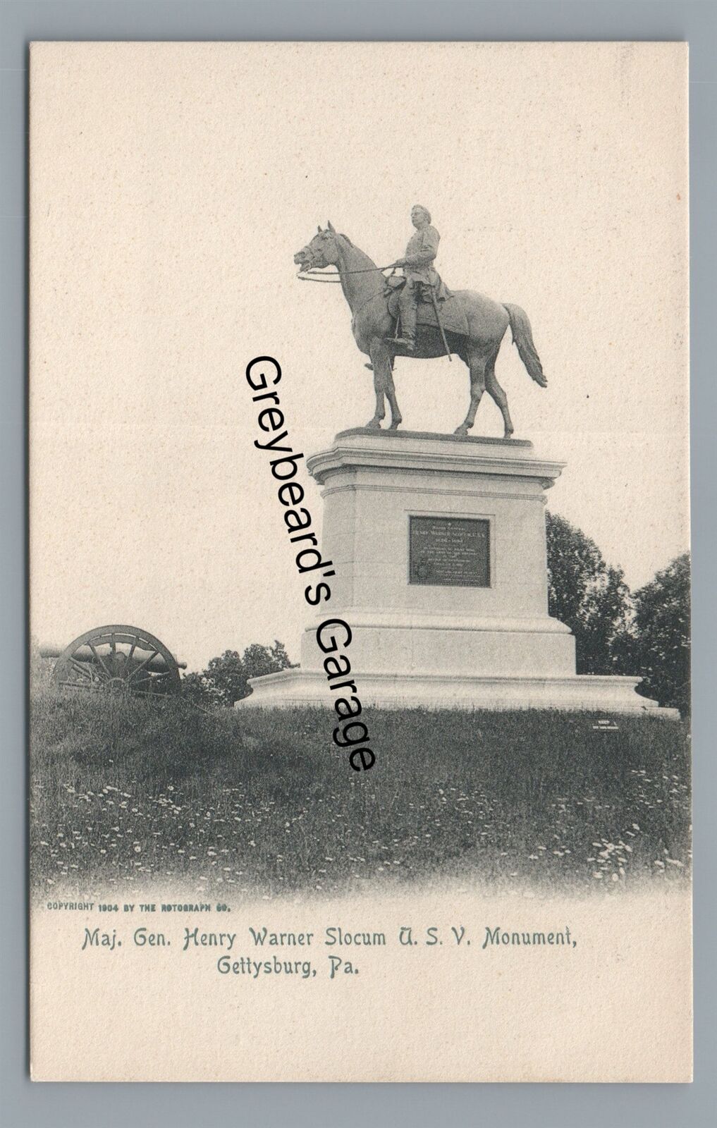 Slocum Monument Battlefield GETTYSBURG PA Civil War Adams County Postcard