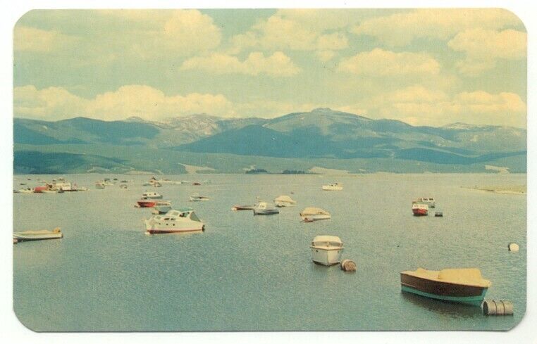Granby Reservoir CO Middle Park Old Boats Vintage Postcard Colorado