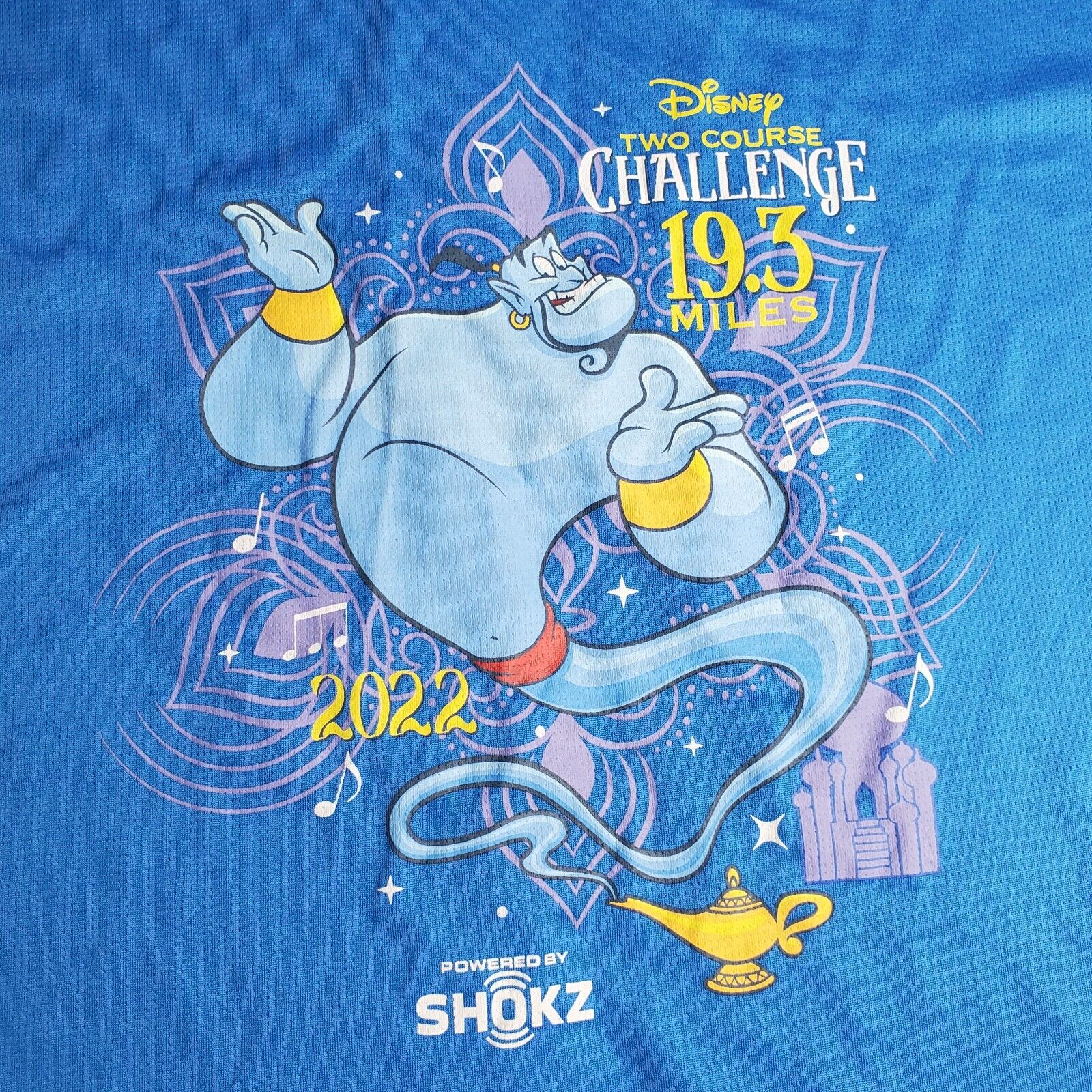 Run Disney Aladdin Genie Long Sleeve Shirt Women\'s Large Blue 19.3 Miles 2022