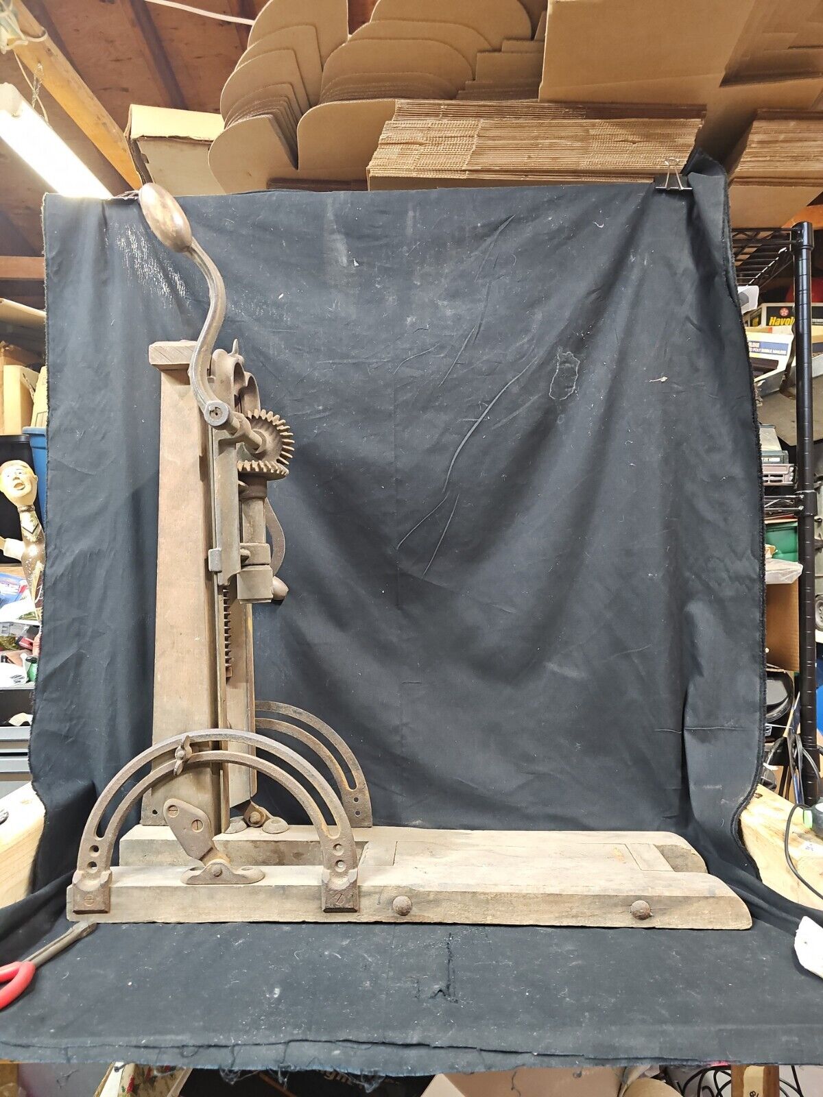 Antique Vintage James Swan Co Boring Machine Barn Beam Post Auger Drill 
