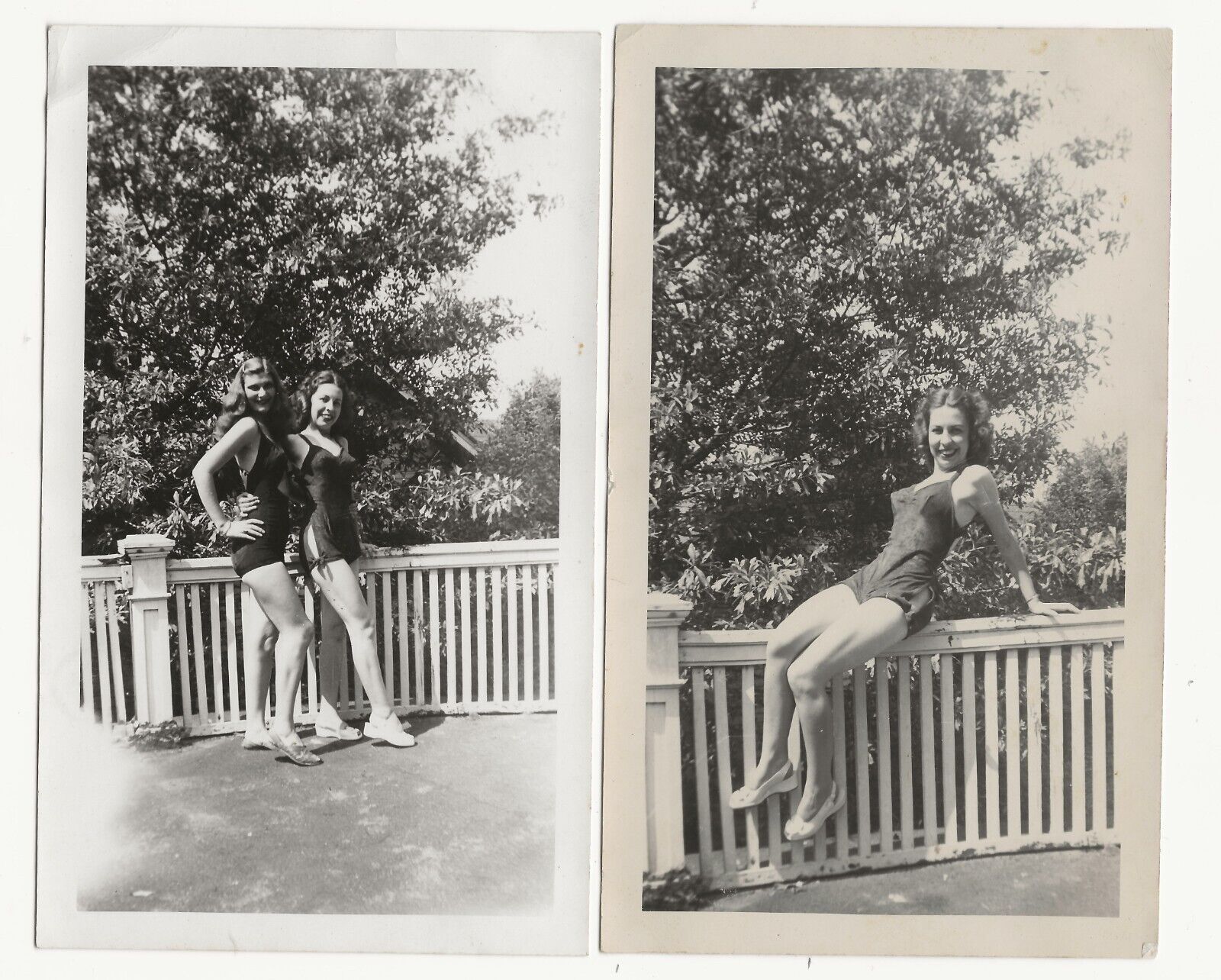 1947 sexy girls in bathing suits, pinup, original snapshot photos