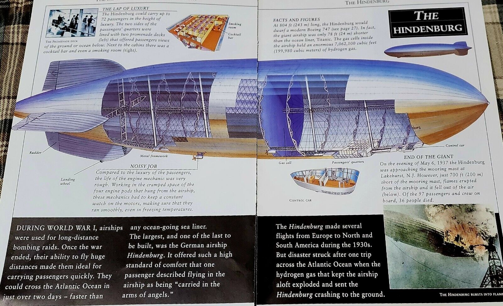 BEAUTY ~ The Hindenburg Airship Illustrated Aircraft Article Picture / Specs