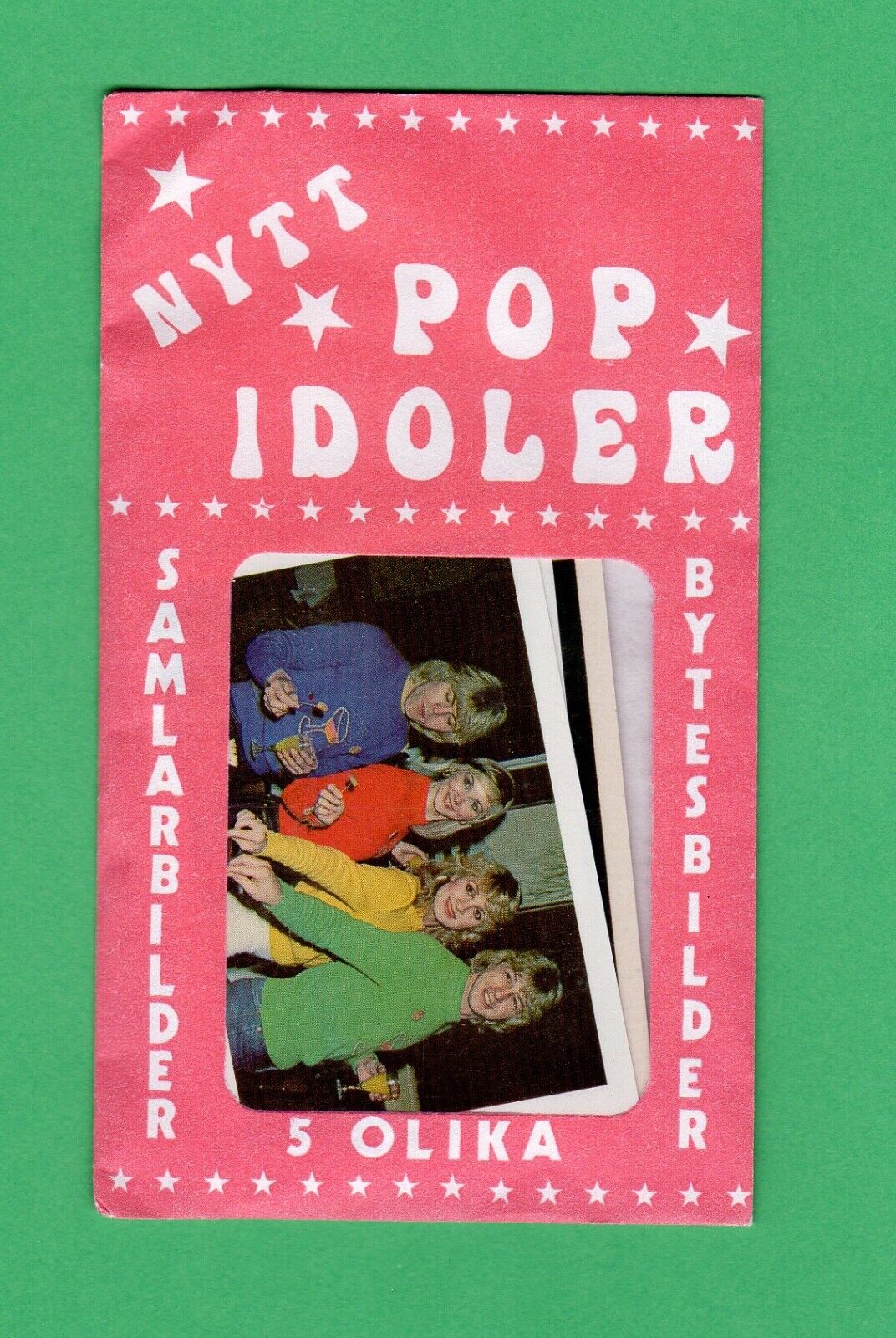 Late 1970's  Swedish POP IDOLER SEALED PACK 5 Cards/Pack 