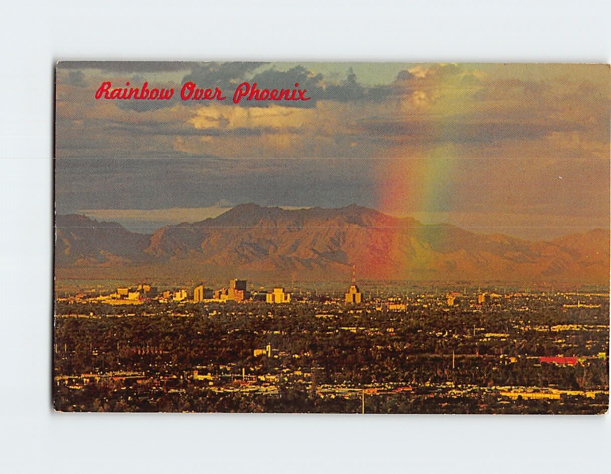 Postcard Rainbow Over Phoenix Arizona USA