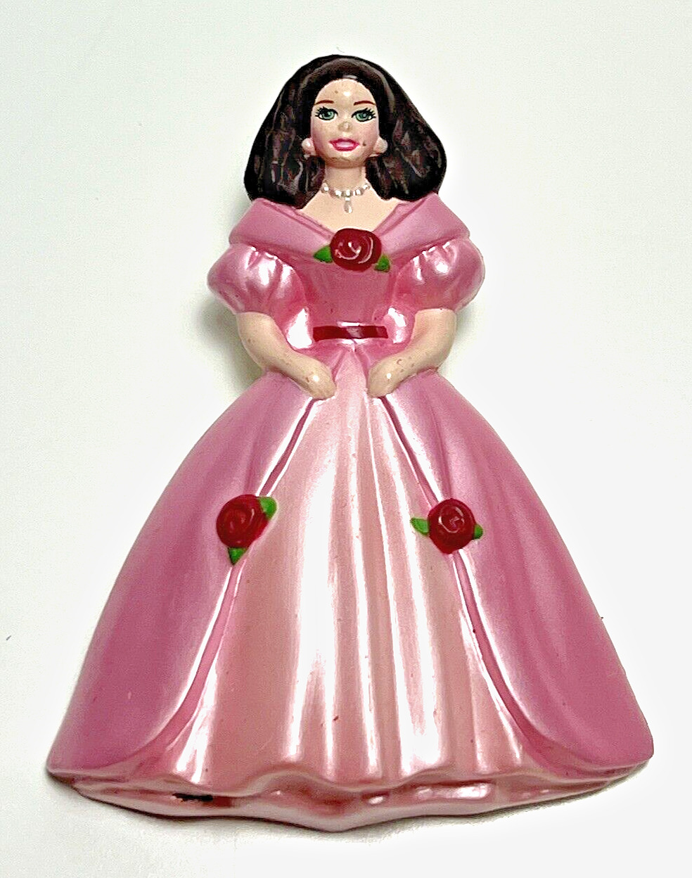 VTG Hallmark Barbie Sweet Valentine Pink Dress Lapel Pin Brooch