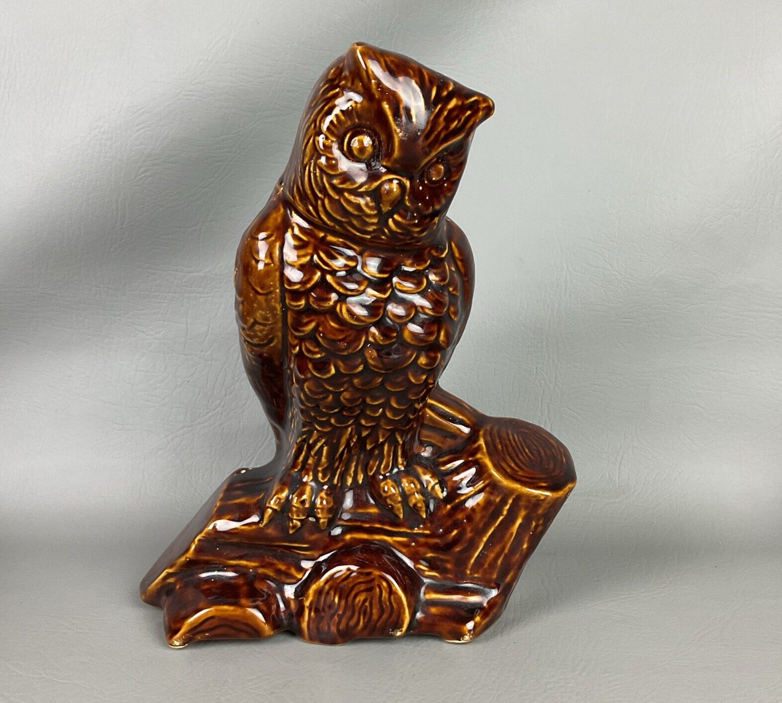 VTG Ceramic 11” Owl Figural Planter Brown Royal Copley Rare