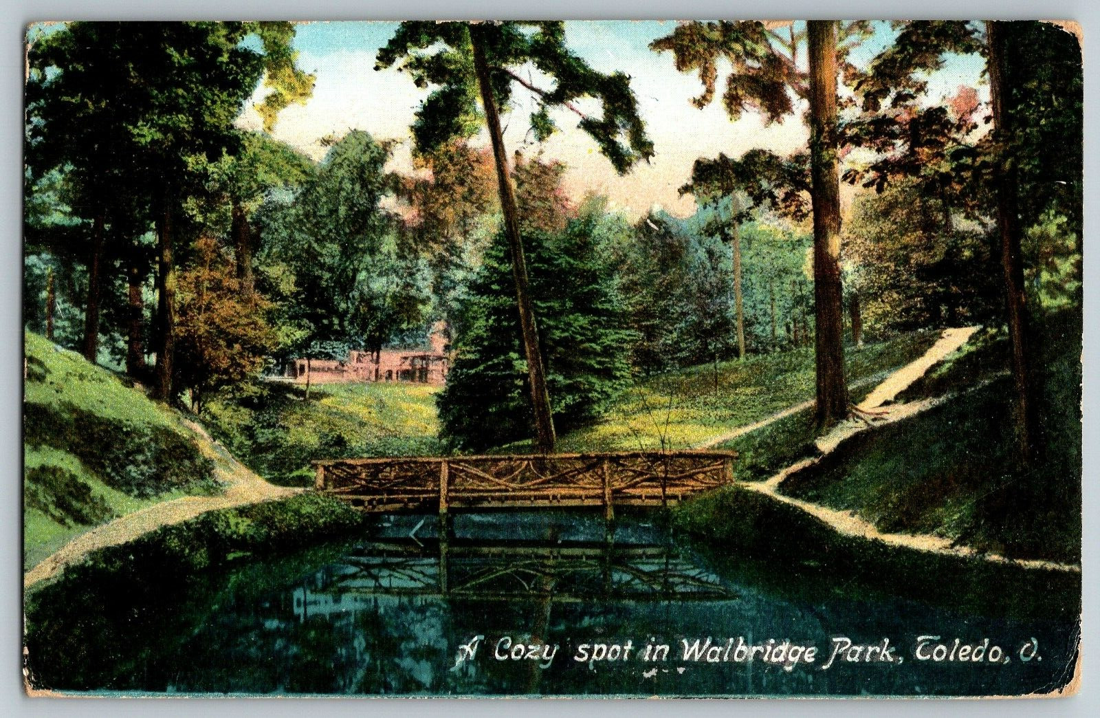 Toledo, Ohio - A Cozy Spot in Walbridge Park - Vintage Postcard - Posted 1912