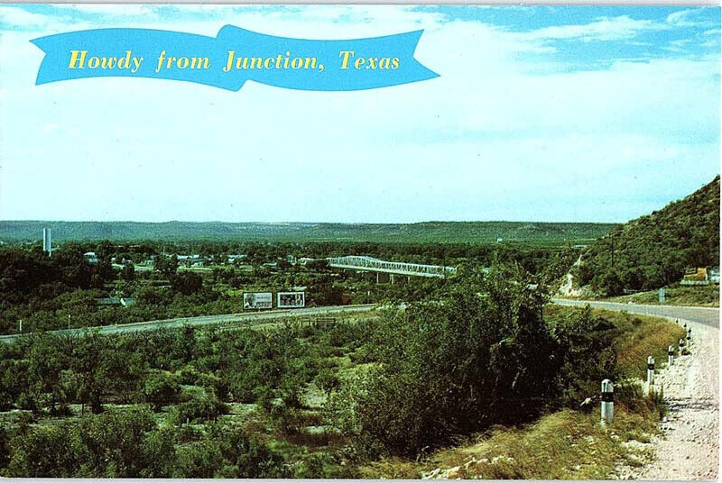 Postcard PANORAMIC SCENE Junction Texas TX AJ4186