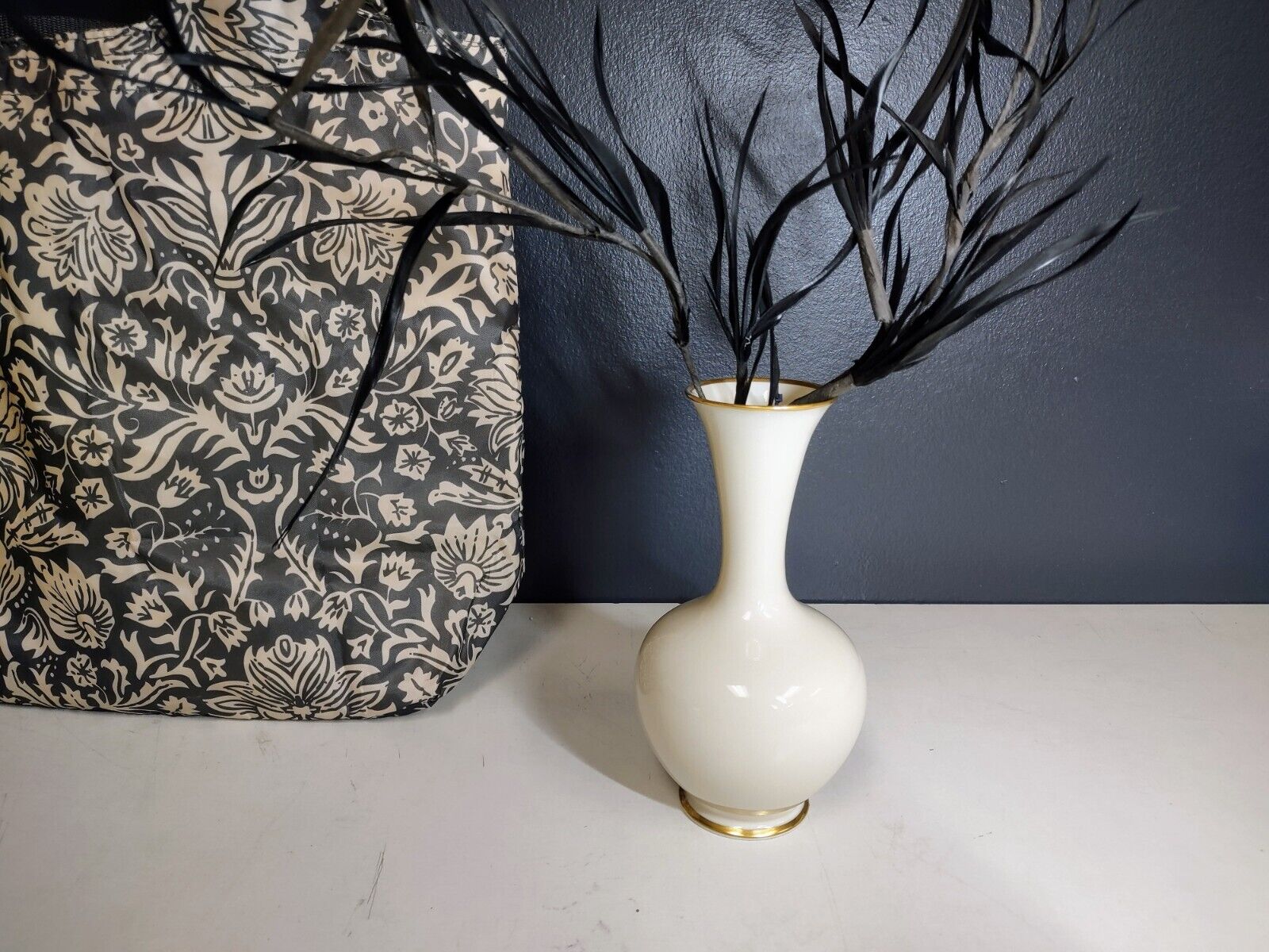 Alka Bavaria Signed Vase 1938-1958 Cream w/ Gold Trim by Alboth Kunst & Kaiser