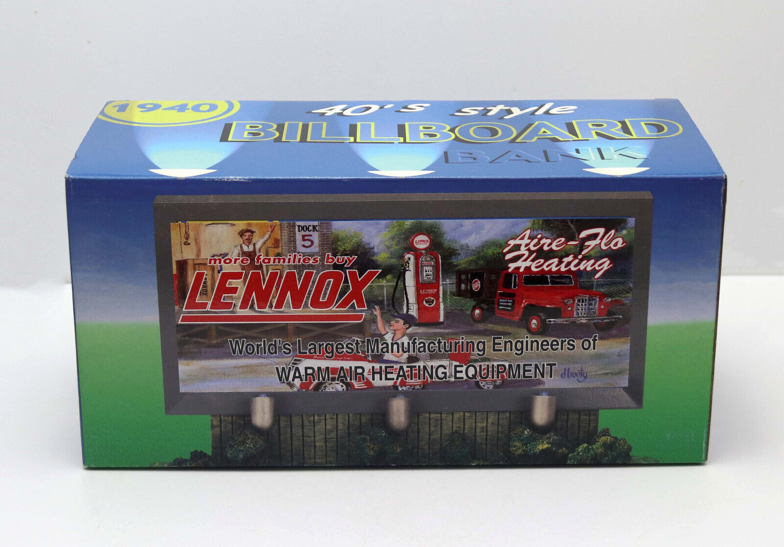 1940\'s Style Lennox Billboard Coin Bank Crown Premiums Hand Painted Lighted NIB