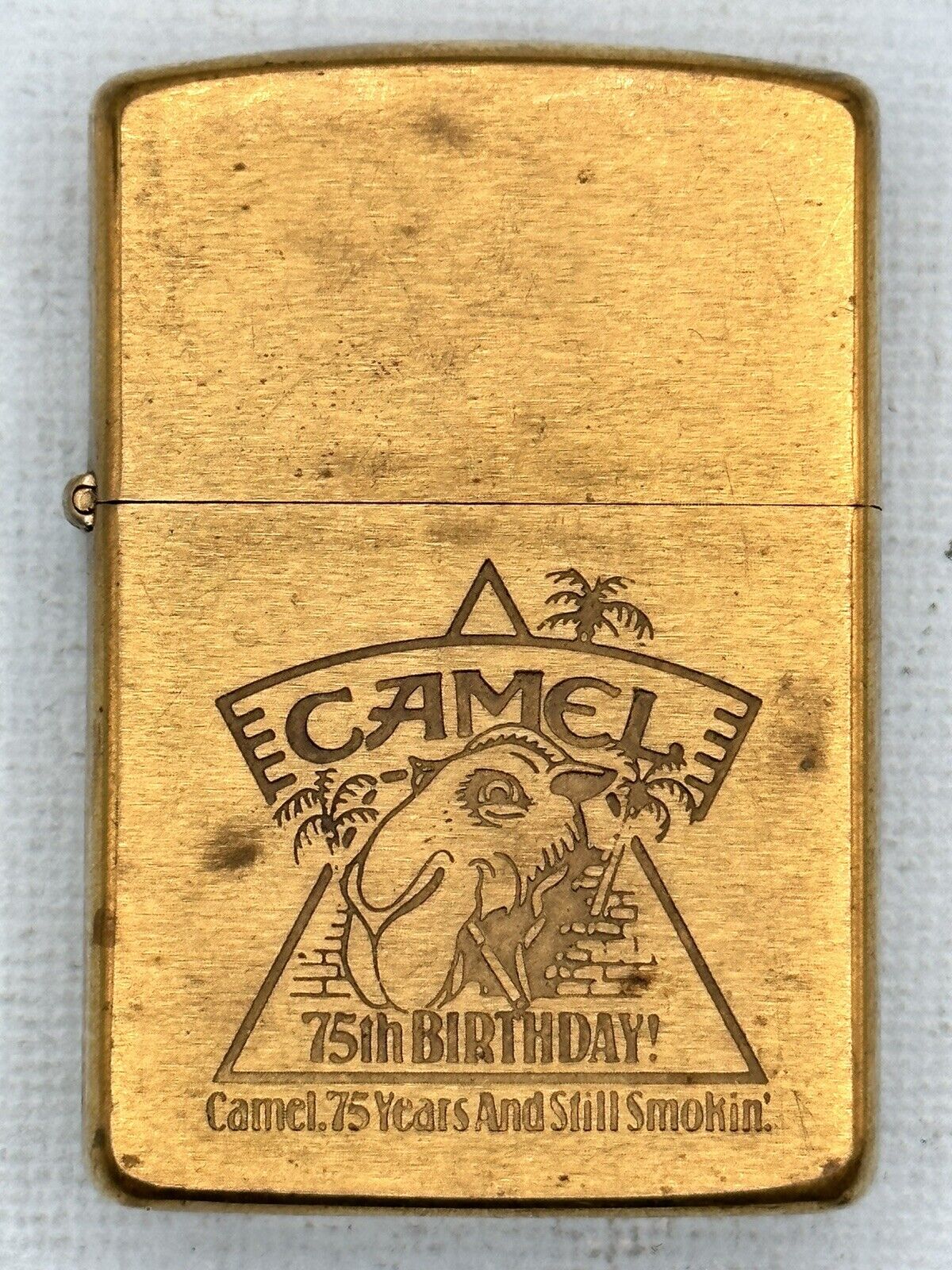 Vintage 1988 Camel Joe 75th Birthday Brass Zippo Lighter