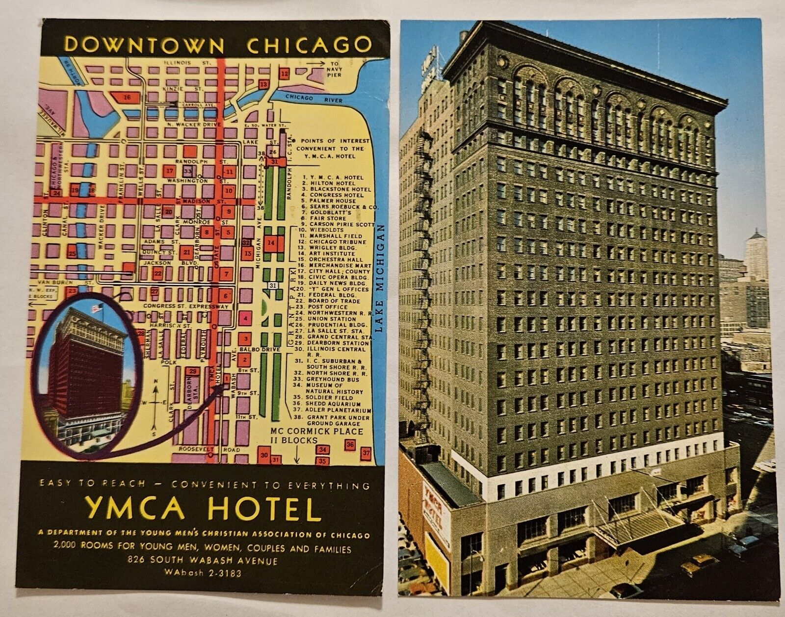 Chicago YMCA Postcards Vintage