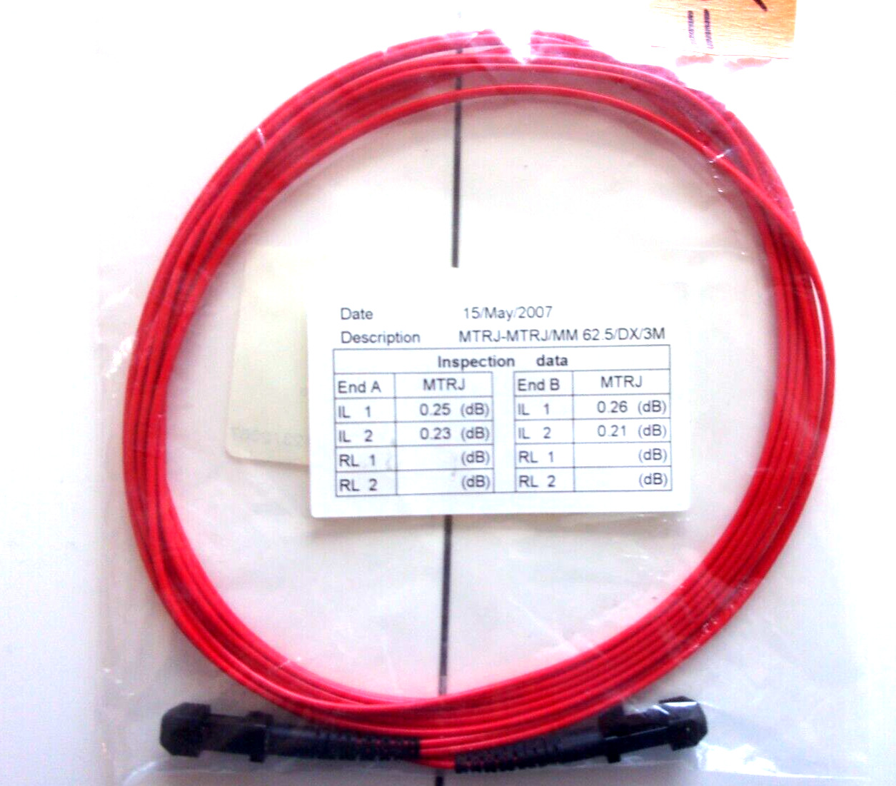 CABLES 3M MTR / MTRJ 62 / 125 MM RED FIBER OPTIC 62.5 /DX / GM DHH0449