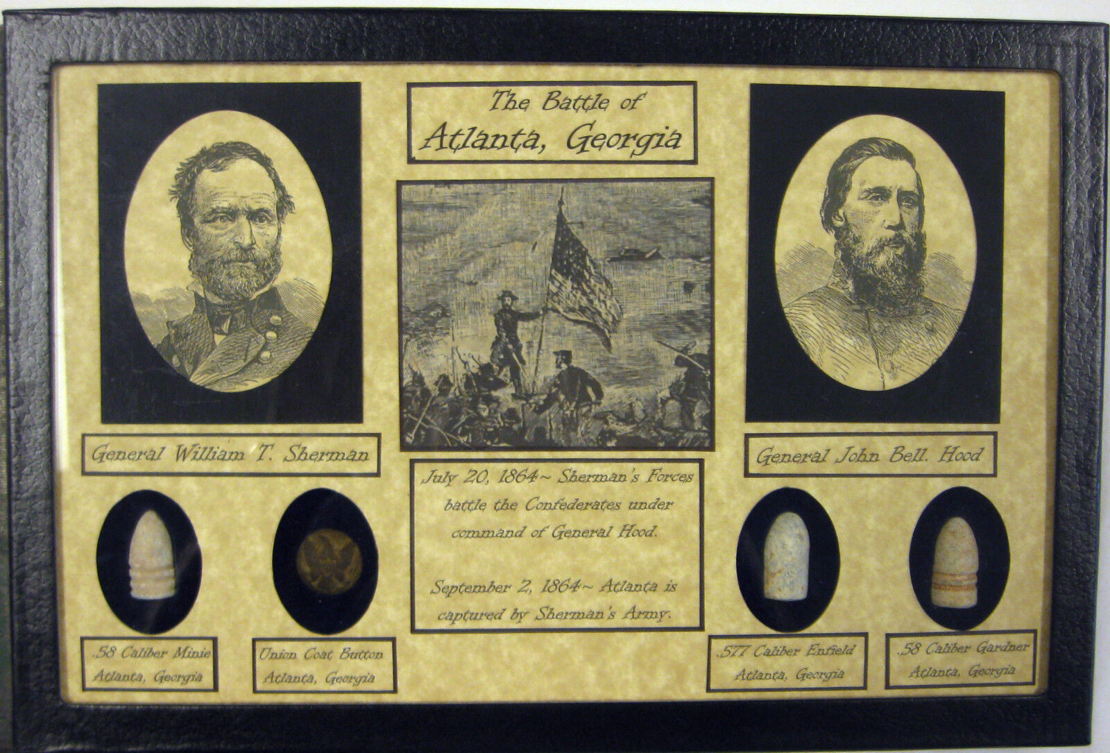 The Battle of Atlanta...Sherman vs Hood...Union & Confederate Items with COA
