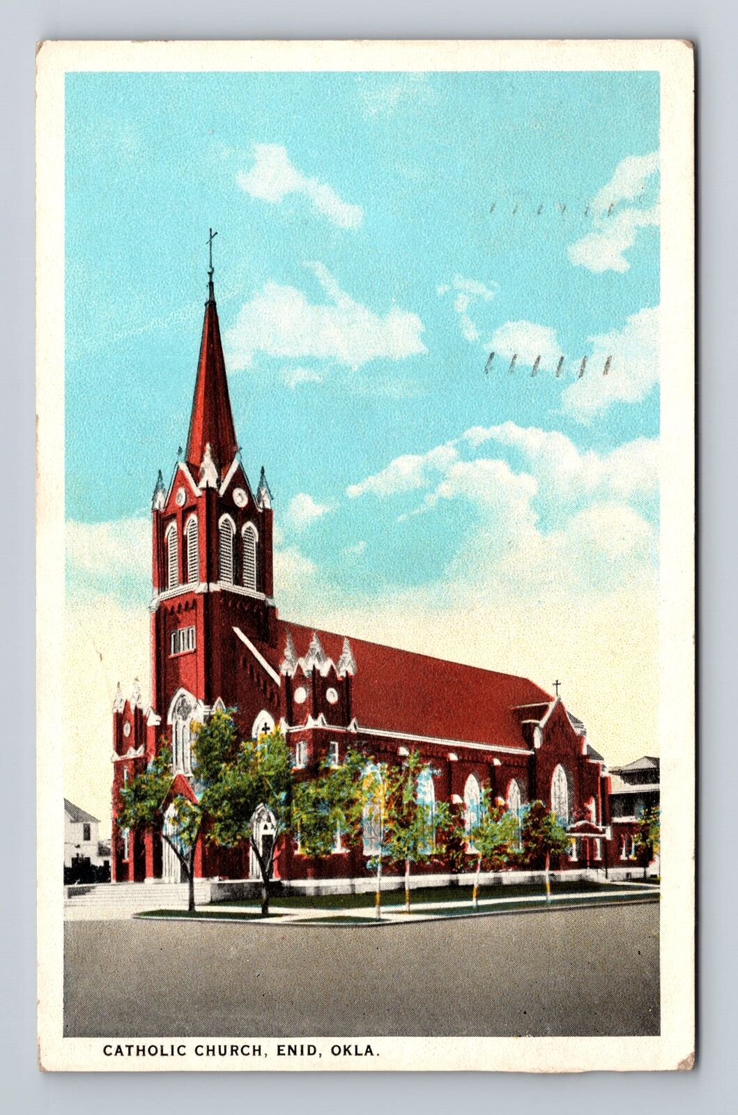 Enid OK-Oklahoma, Catholic Church, Religion, Vintage c1925 Postcard