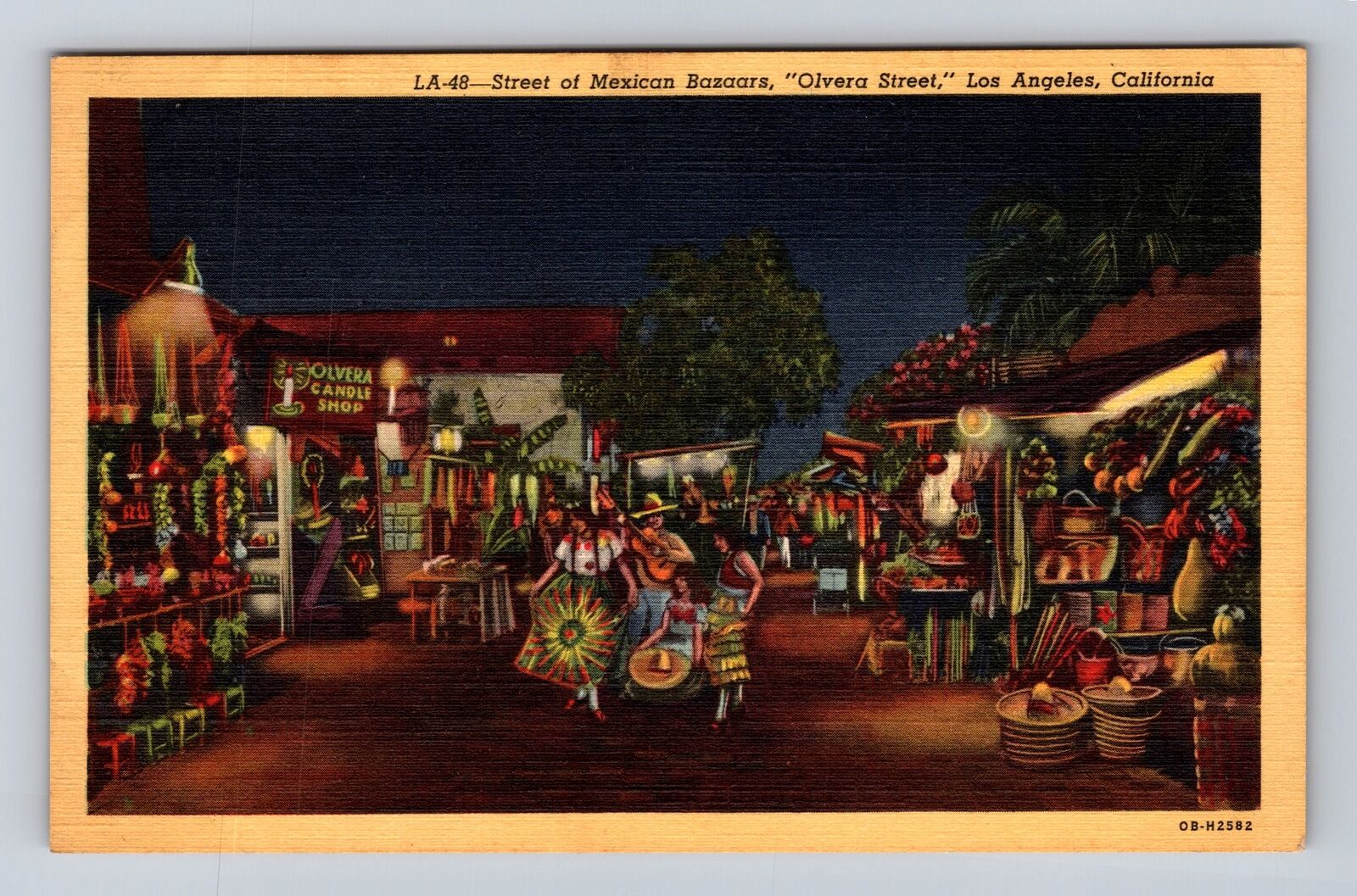 Los Angeles CA-California, Street Of Mexican Bazaars, Olvera Vintage Postcard