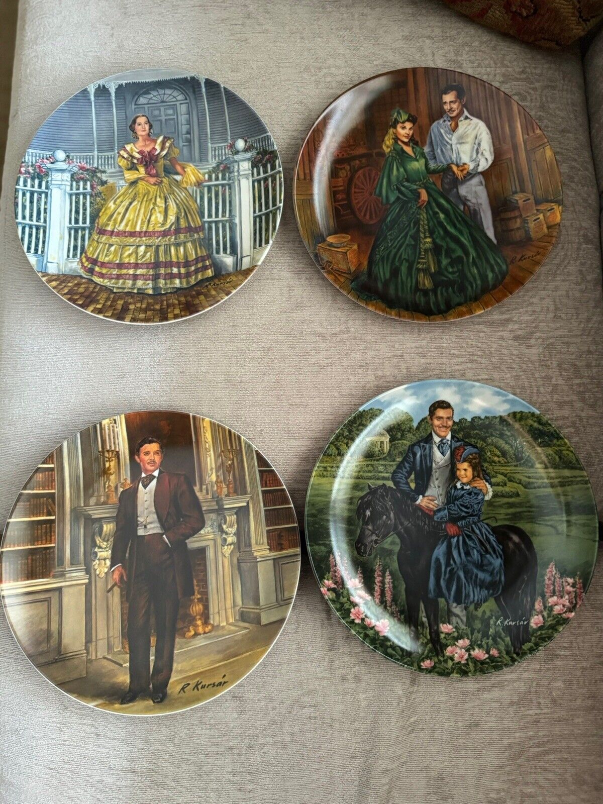 Set Of  4 Vintage Knowles  Series Gone With The Wind Collectors Plates