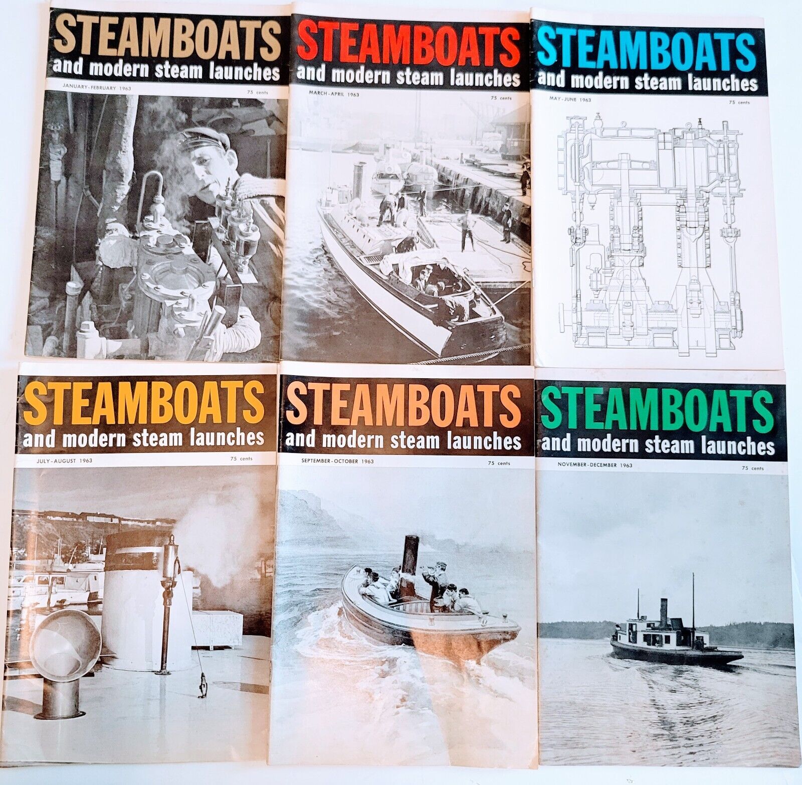 1963 Steamboats and Modern Steam Launches Magazine Lot of 6 Full Year Original