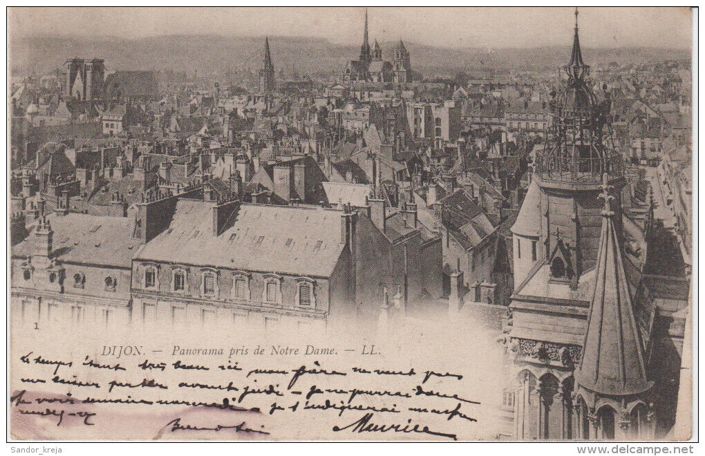 CPA - Dijon - panorama taken from Notre-Dame