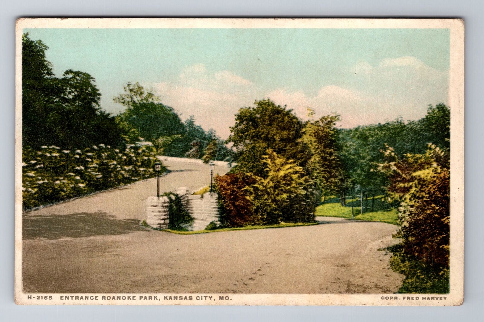 Kansas City MO-Missouri, Entrance, Roanoke Park, Antique, Vintage Postcard