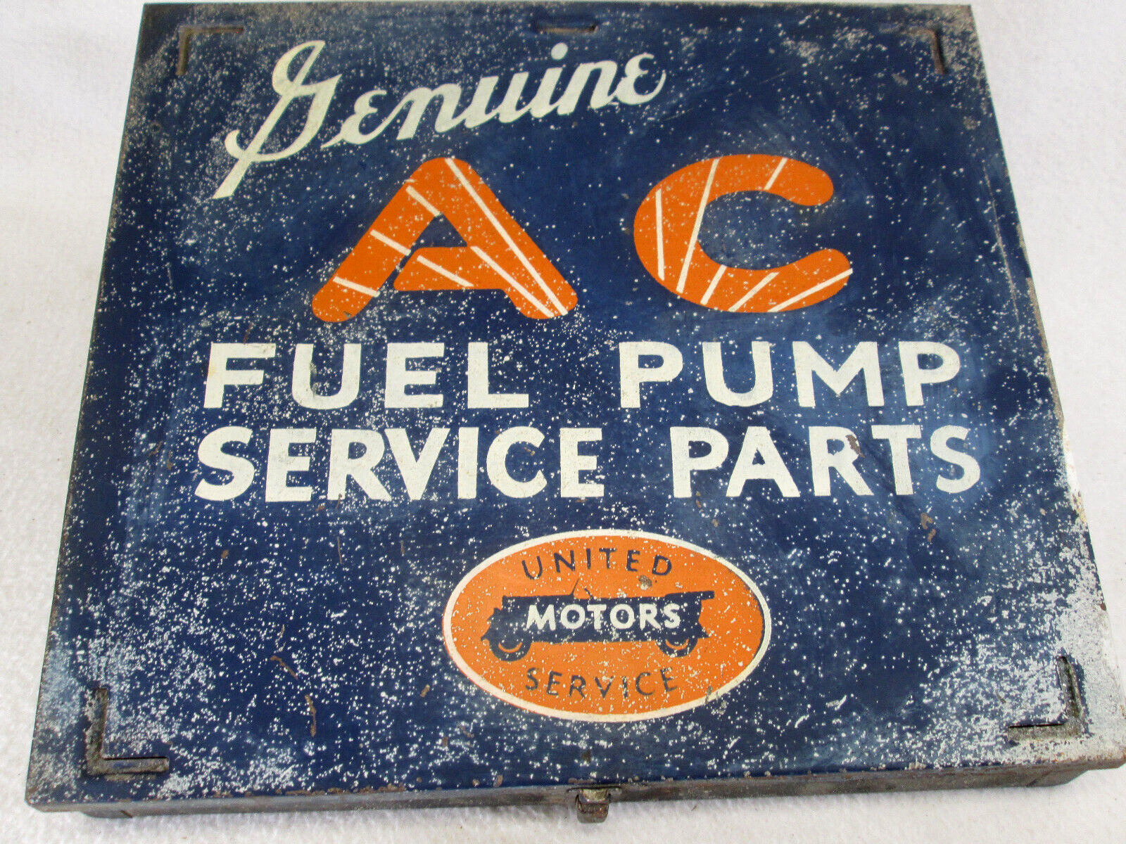Vintage Genuine AC United Motors Service Fuel Pump Service metal parts cabinet