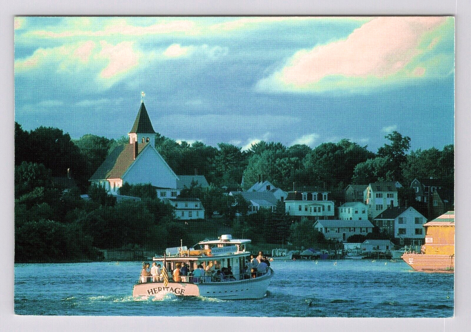 Postcard 4x6 Kittery Maine Portsmouth NH Boat People Scenic Water View ME
