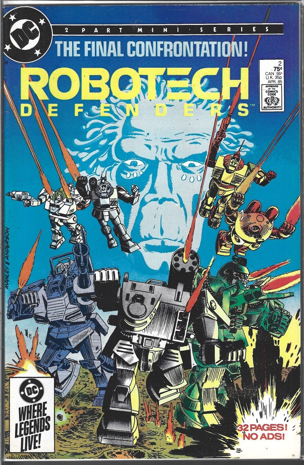 ROBOTECH DEFENDERS #2 OF 2 (VF/NM) COPPER AGE DC COMIC, $3.95 FLAT RATE SHIPPING