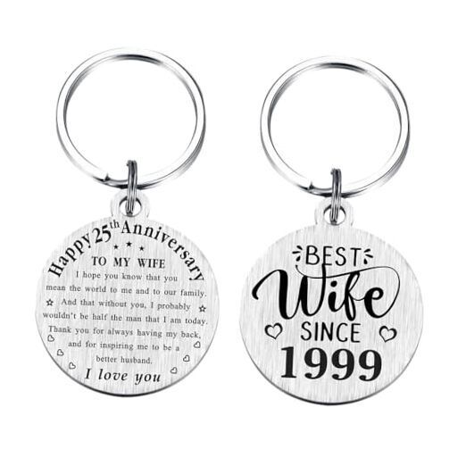  25th Wedding Anniversary Keychain Gifts, 25 Year Anniversary Decoration Wife