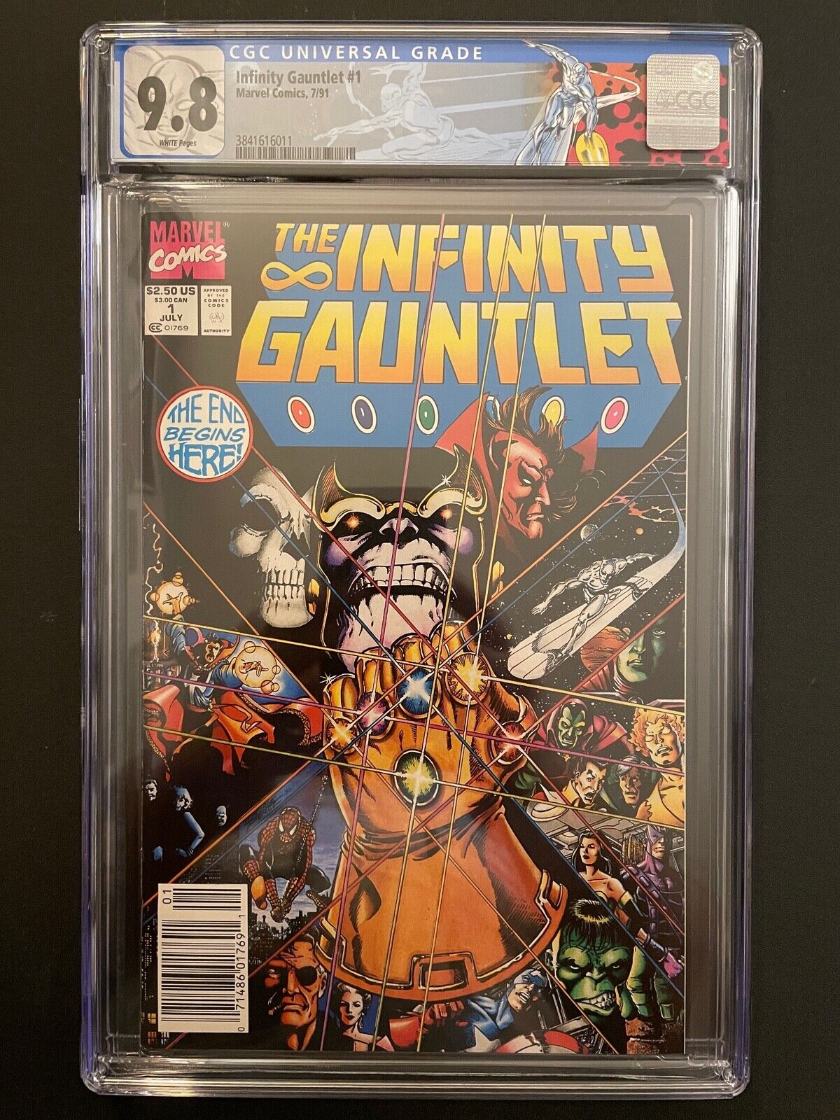 Infinity Gauntlet vol.1 #1 1991 Newsstand CGC 9.8 Marvel Comic Book GR1-131